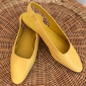 Mango Yellow Slingback Flats size 7.5 (38 EU)